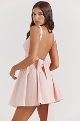 Floriane Peach Bow Mini Dress | Dress In Beauty